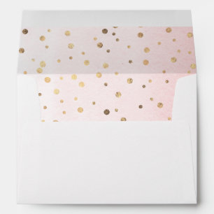 Points Confetti Or Élégante Enveloppe rose migno