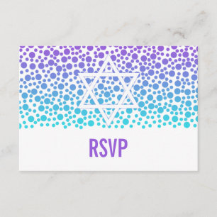 Points Confetti Purple Bat mitzvah Turquoise RSVP