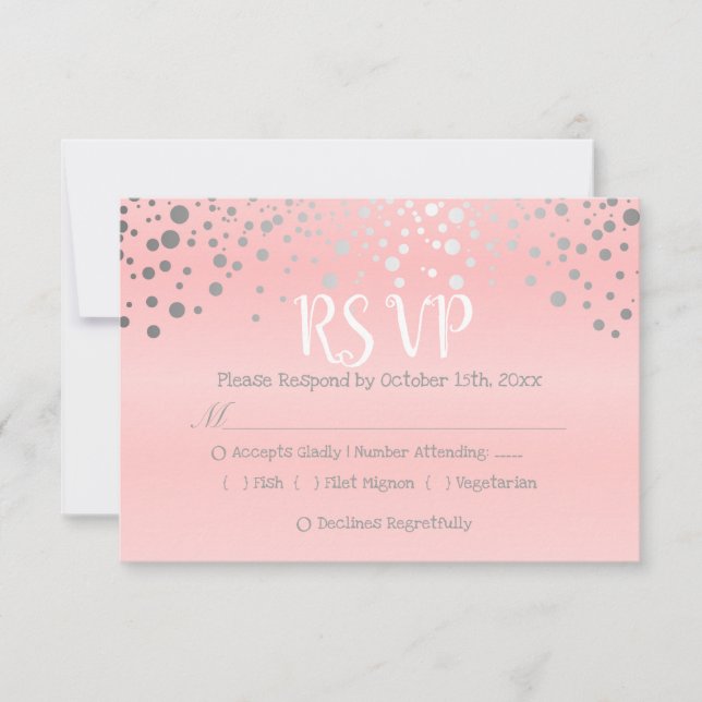 Points Confetti rose et argent - RSVP (Devant)
