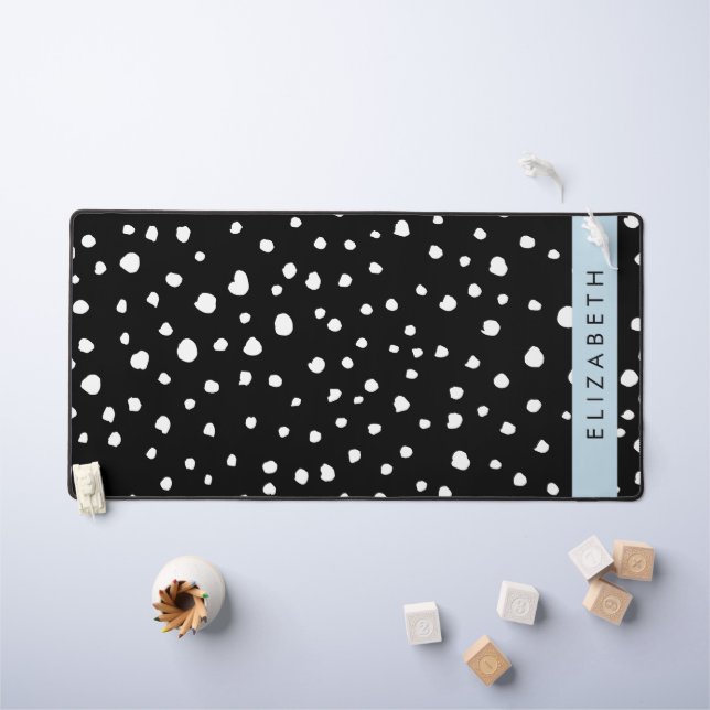 Points dalmatiens, Spots, Noir et Blanc, Votre nom (Tableau pour enfants)