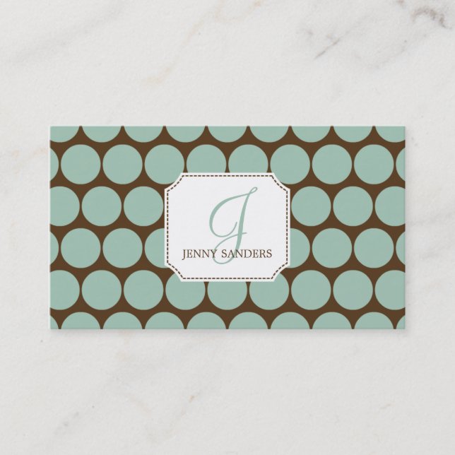 Points de charme Cartes de visite - Bleu/Brown (Devant)