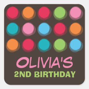 Points de couleur flou flou amusants Stickers Anni