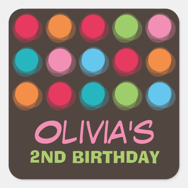 Points de couleur flou flou amusants Stickers Anni (Devant)