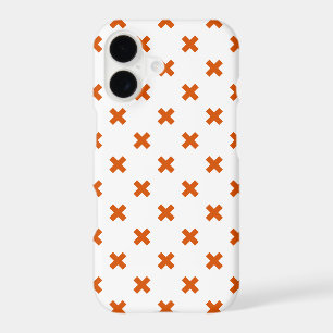 Points de croix orange sur fond blanc