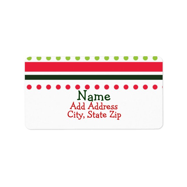 Points de Noël Étiquette de adresse (Devant)
