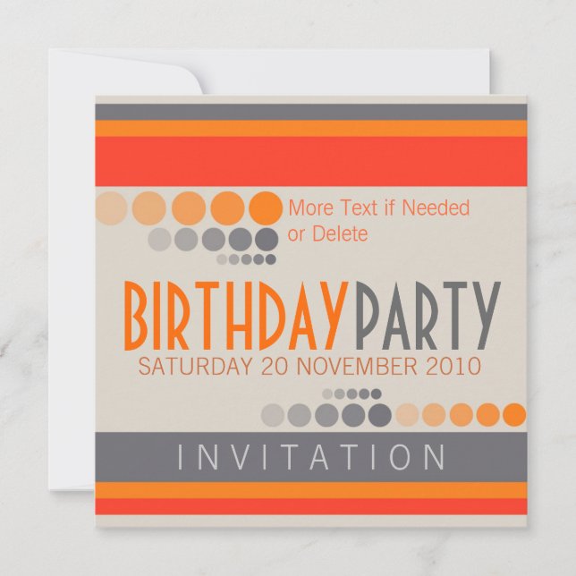 Points De Stripes Invitations De Fête D'Anniversai (Devant)
