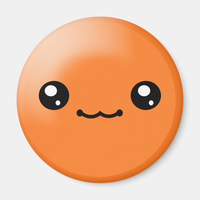 Points de sucre Kawaii Orange Happy Face Magnet (Devant)