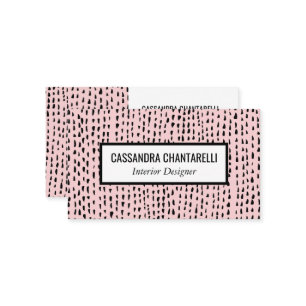 Points d'encre Abstraits sur carte de visite rose