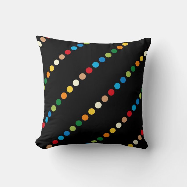 Points diagonaux noirs Coussin MOJO (Recto)