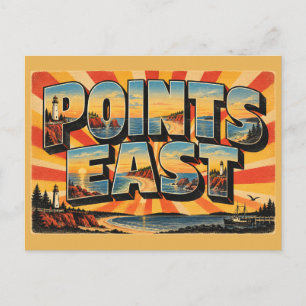 Points East PEI Lighthouses Scenic Drive Art Postcard
