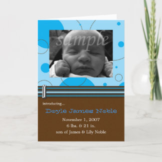 Points et cercles bleus Faire-part de naissance ph