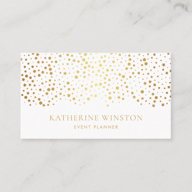 Points Faux Gold Foil et étoiles Carte de visite c (Devant)