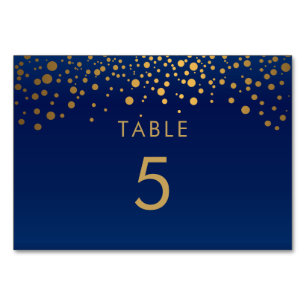 Points Gold Confetti et bleu marine 2 - Carte tabl