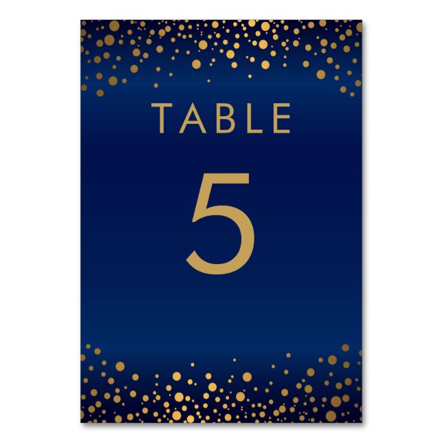 Points Gold Confetti et bleu marine - Carte de tab (Par défaut)