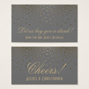 Points Gold Confetti Gris Mariage Boire Billets