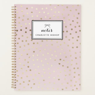 Points Gold Foil Motif Blush Planner personnalisé