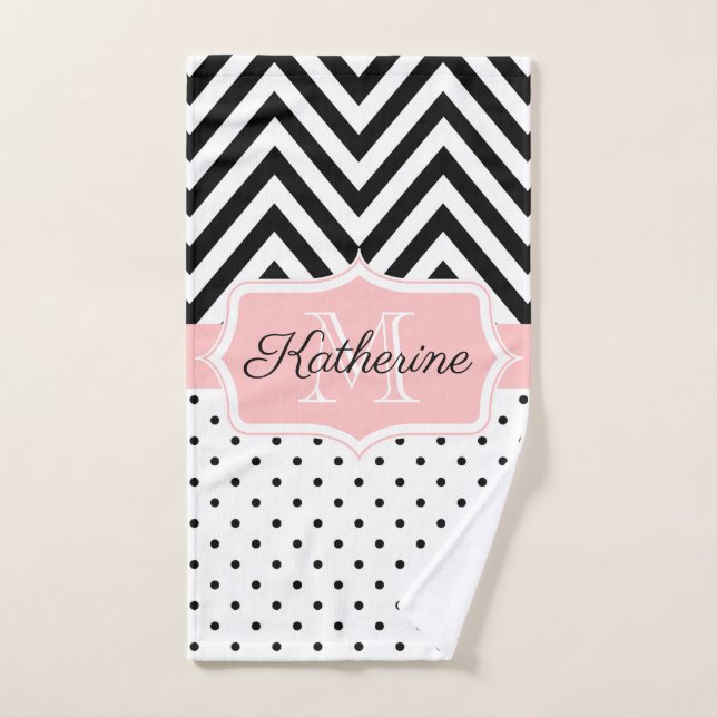 Points mignons et Chevron (Serviette à main)
