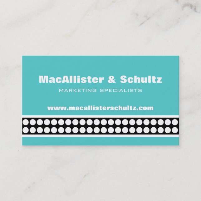 Points modernes Carte de visite, Turquoise (Devant)