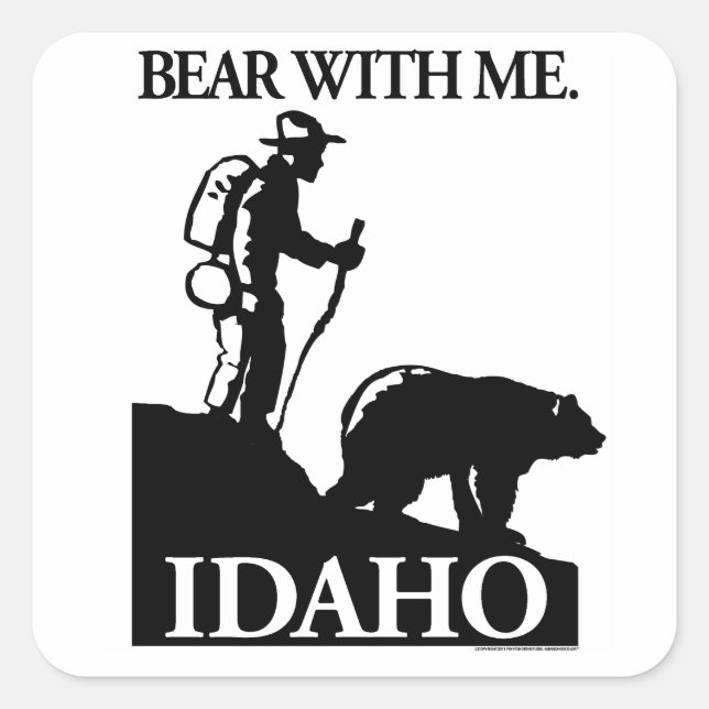 Points North Studio 'Bear With Me' Idaho Square Sticker (Front)