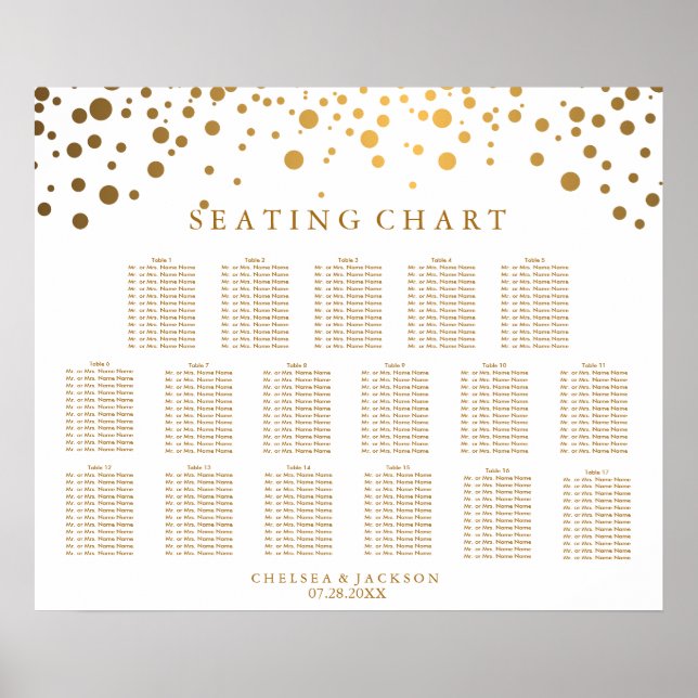 Points Or Confetti tendance - Tableau de sièges (Devant)
