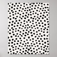 Points posters de animaux Noir Et Blanc Dalmatie
