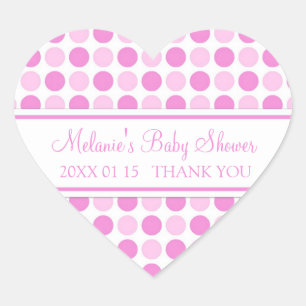 Points roses Baby shower Favoriser les autocollant