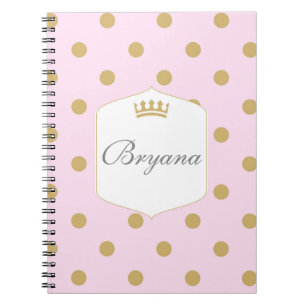 Points roses et or Royal Crown Princess Carnet