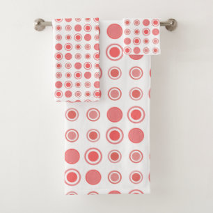 Points saumons et roses sur blanc