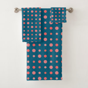 Points saumons, rose et bleu