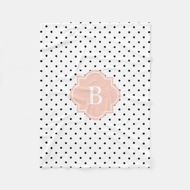 Points suisses bleus | Couverture en polaire monog (Devant)