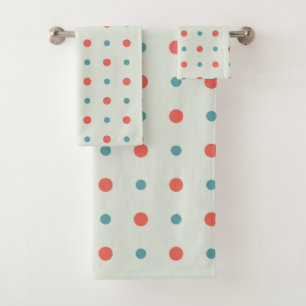 Points turquoise et orangé