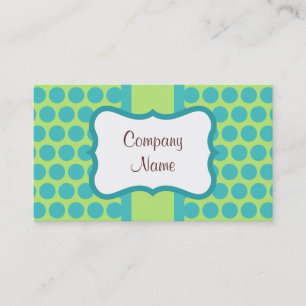 Points Turquoise Lime Retro Cartes de visite perso