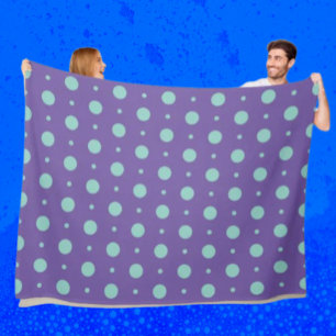 Points turquoise sur couverture en laine polaire v