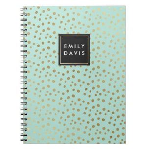 Points verts et Gold de la menthe Carnet