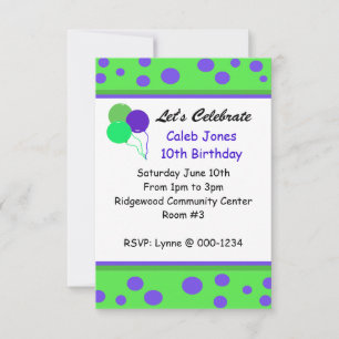 Points Whimsical et ballons Invitation Anniversair
