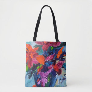 Pointsettia & Snowman Tote Bag