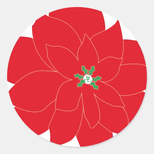 Pointsettia Sticker (Front)