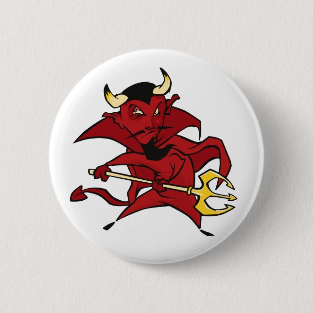 Pointy Red Devil 2 Inch Round Button (Front)