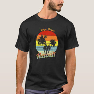 Poipu Beach Hawaii Retro Tropical Palm Trees Vacat T-Shirt