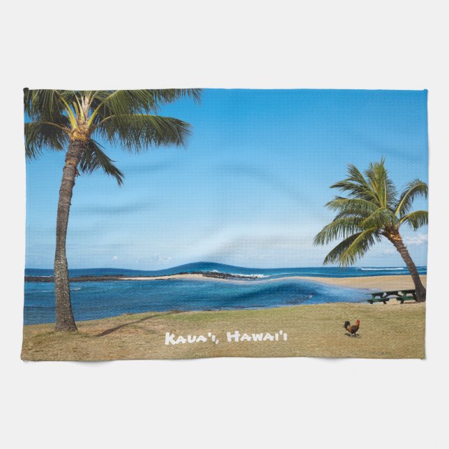 Poipu Beach Kauai Kitchen Towel (Horizontal)