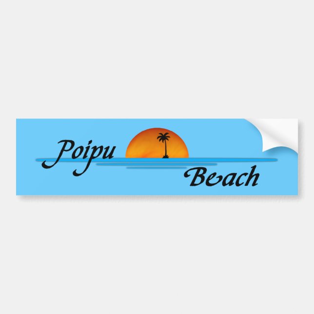 Poipu Beach Sunset Bumper Sticker (Front)