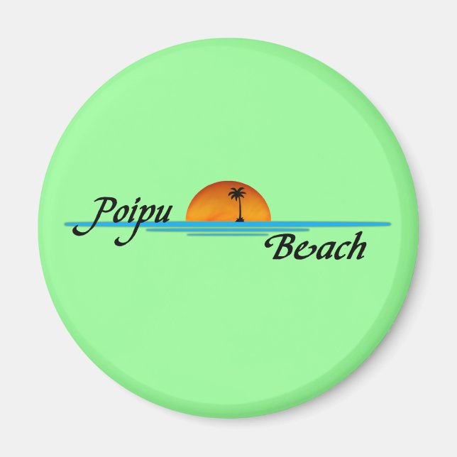 Poipu Beach Sunset Magnet (Front)