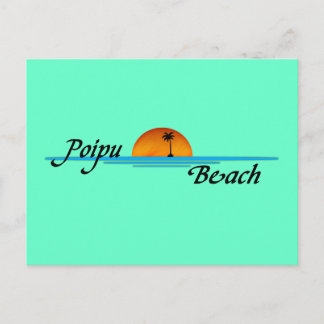 Poipu Beach Sunset Postcard