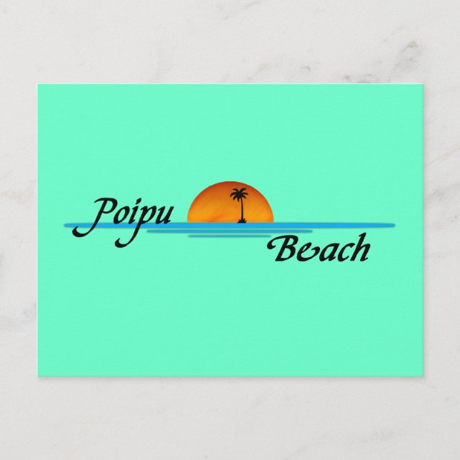 Poipu Beach Sunset Postcard (Front)