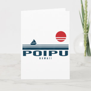 Poipu Hawaii Sunset Sailboat Sunrise Summer Ocean Card