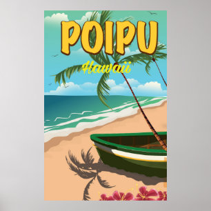 Poipu Hawaii travel poster