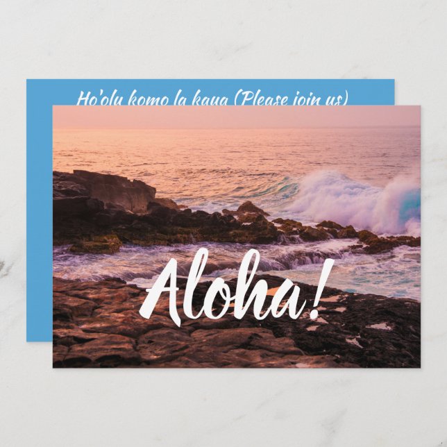 Poipu Sunrise, Kauai, Hawaii Invitation (Front/Back)
