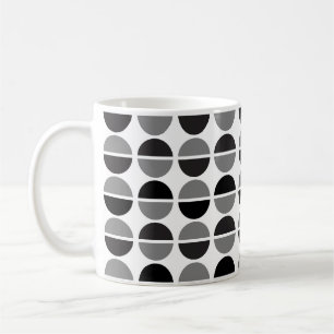 Pois blancs gris-noir Mug pour café et thé