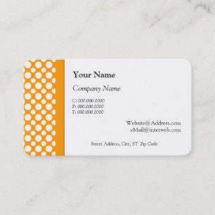 Pois blancs sur Carte de visite orange