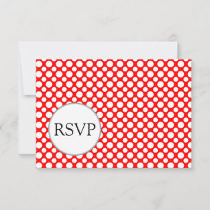Pois blancs sur cartes RSVP Red Editable